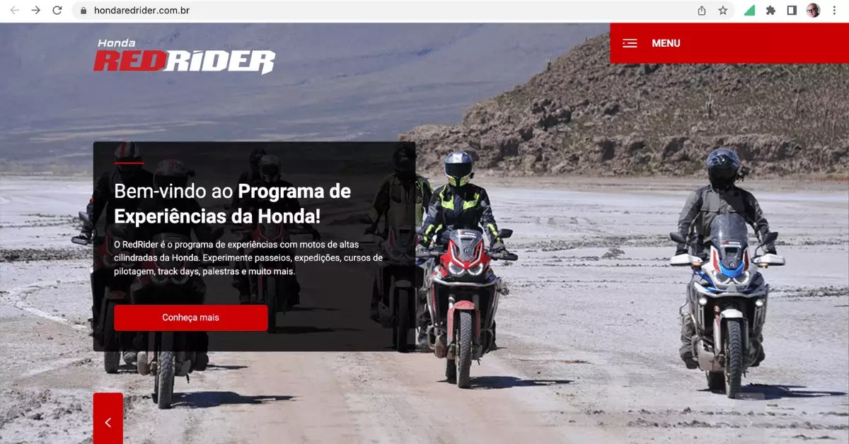 Novo site do programa de experiências Honda RedRider está no ar.